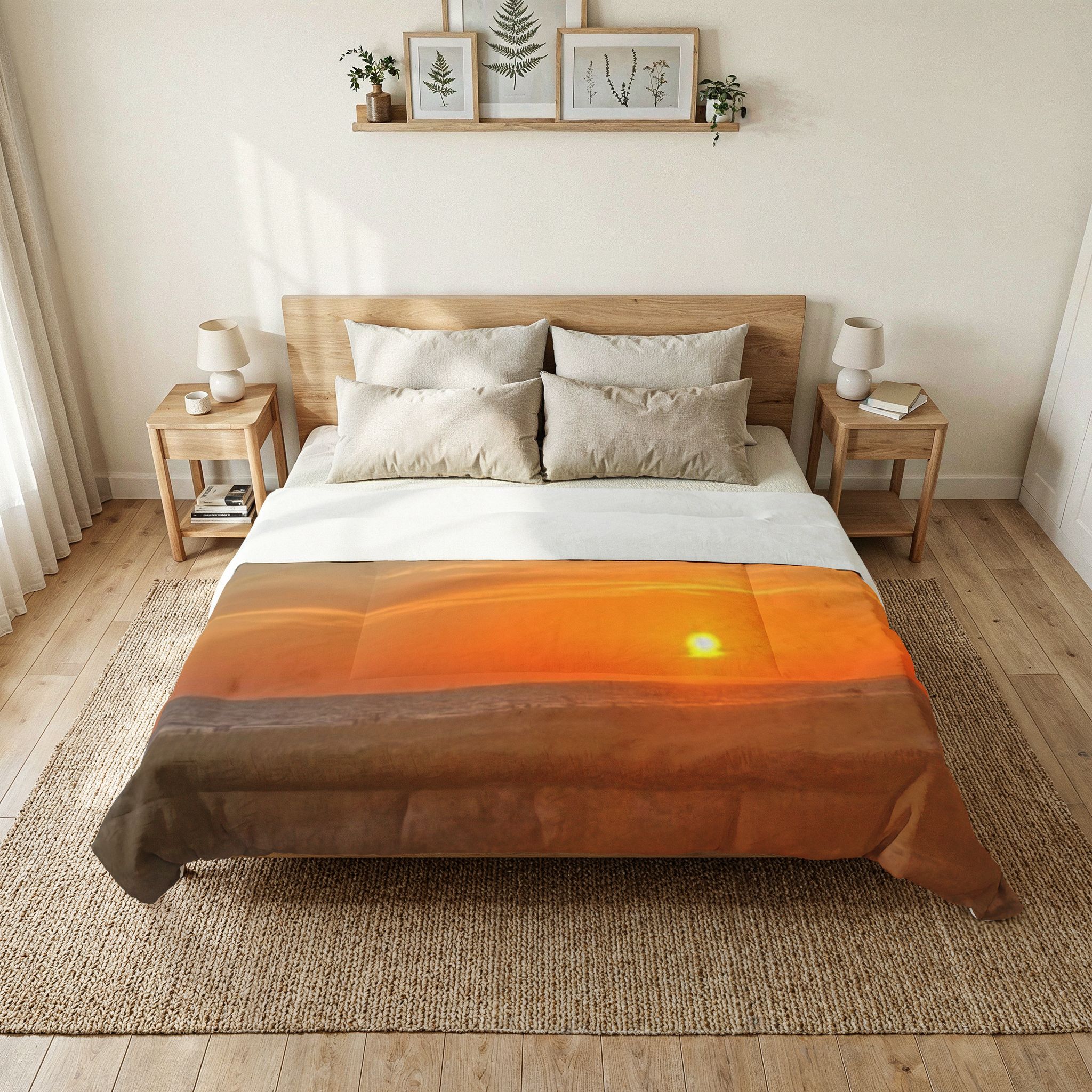 Sunset Beach Comforter — Cotton Sunset Landscape Bedding