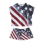 Women's American Flag Pajama Set - Patriotic Short Sleepwear