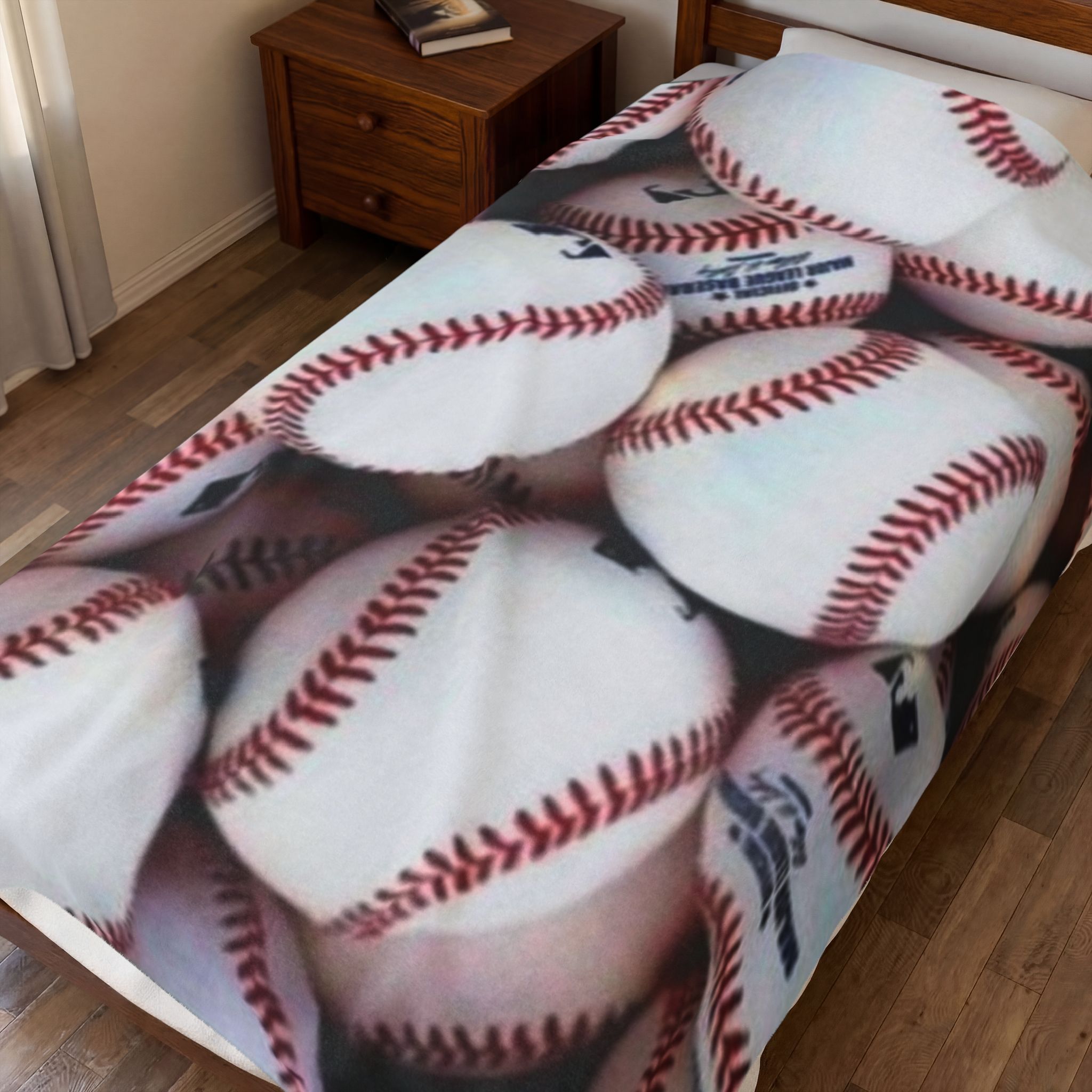 Baseball Pattern Velveteen Plush Blanket – Soft Sports Throw for Fans