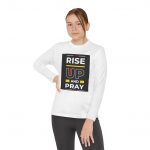 Youth Long Sleeve Shirt, RISE UP AND PRAY Tee, Motivational Apparel, Perfect for Faith, Churches, Youth Events, Gifts