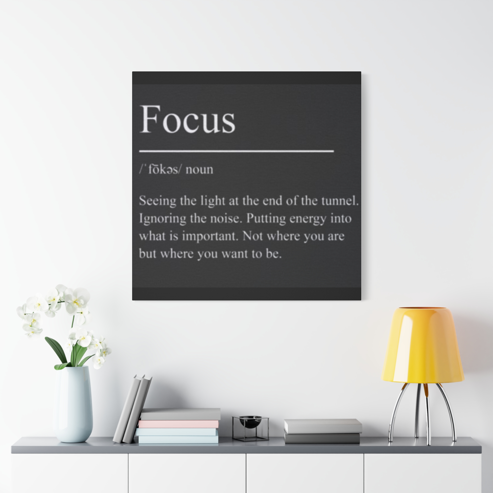 Focus Definition Matte Canvas Wall Art – Motivational Office Decor