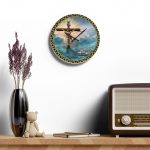 Christian Crucifix Acrylic Wall Clock – Jesus on Cross Inspirational Religious Decor
