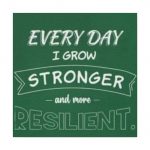 Motivational Canvas Wall Art — "Every Day I Grow Stronger and More Resilient"
