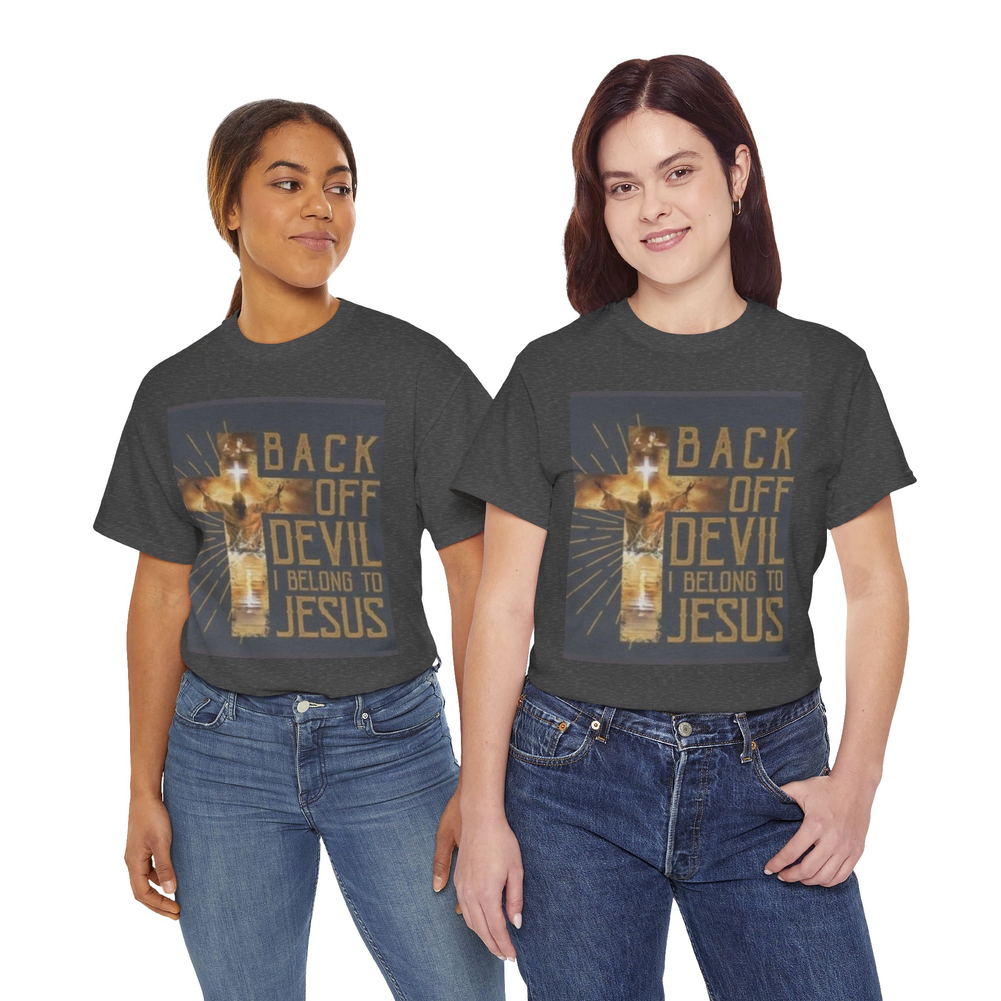Back Off Devil I Belong to Jesus T-Shirt — Christian Faith Cross Tee
