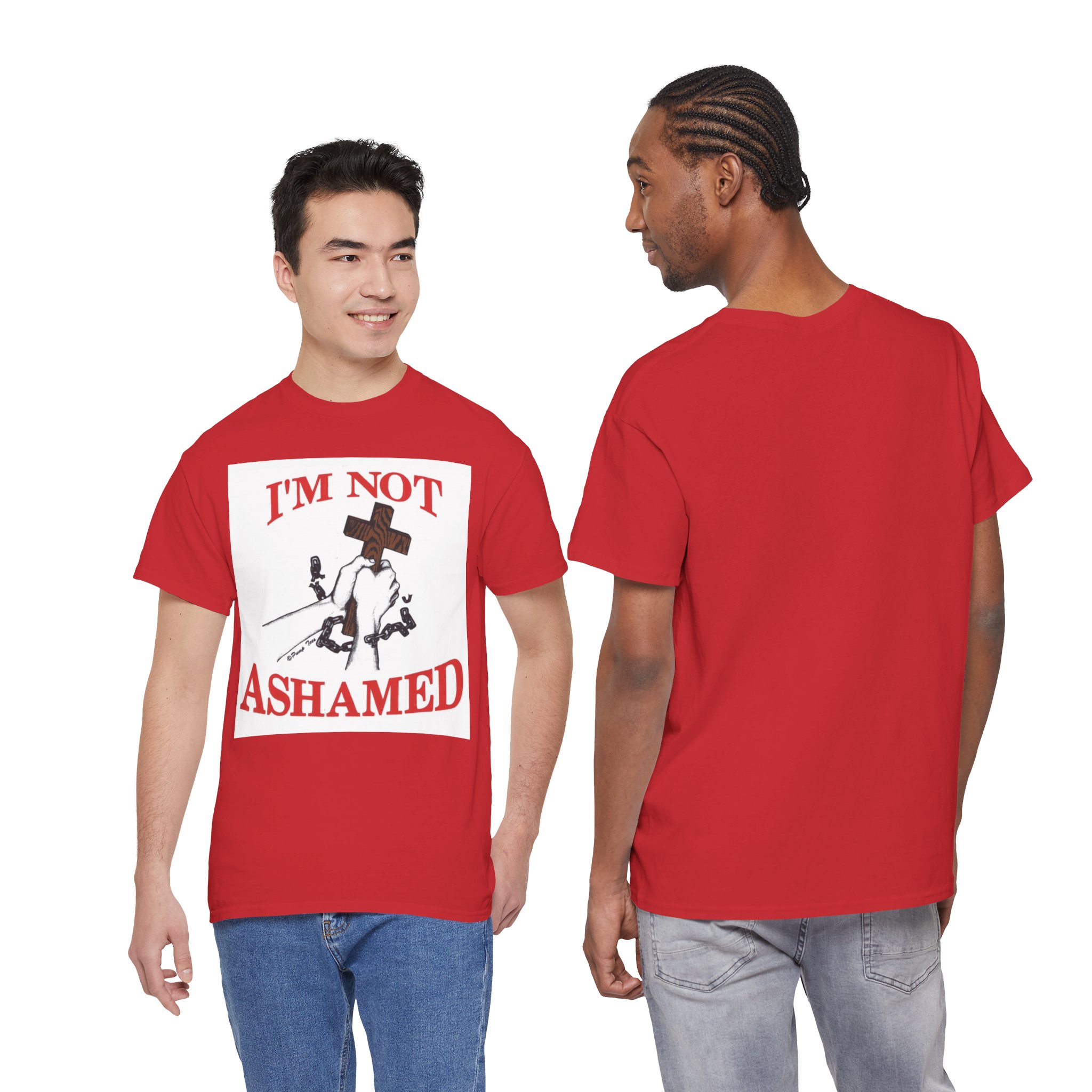 Faith-Inspired Unisex Heavy Cotton Tee, I'm Not Ashamed Graphic Shirt, Christian T-Shirt, Casual Faith Wear, Inspirational Gift, [...]