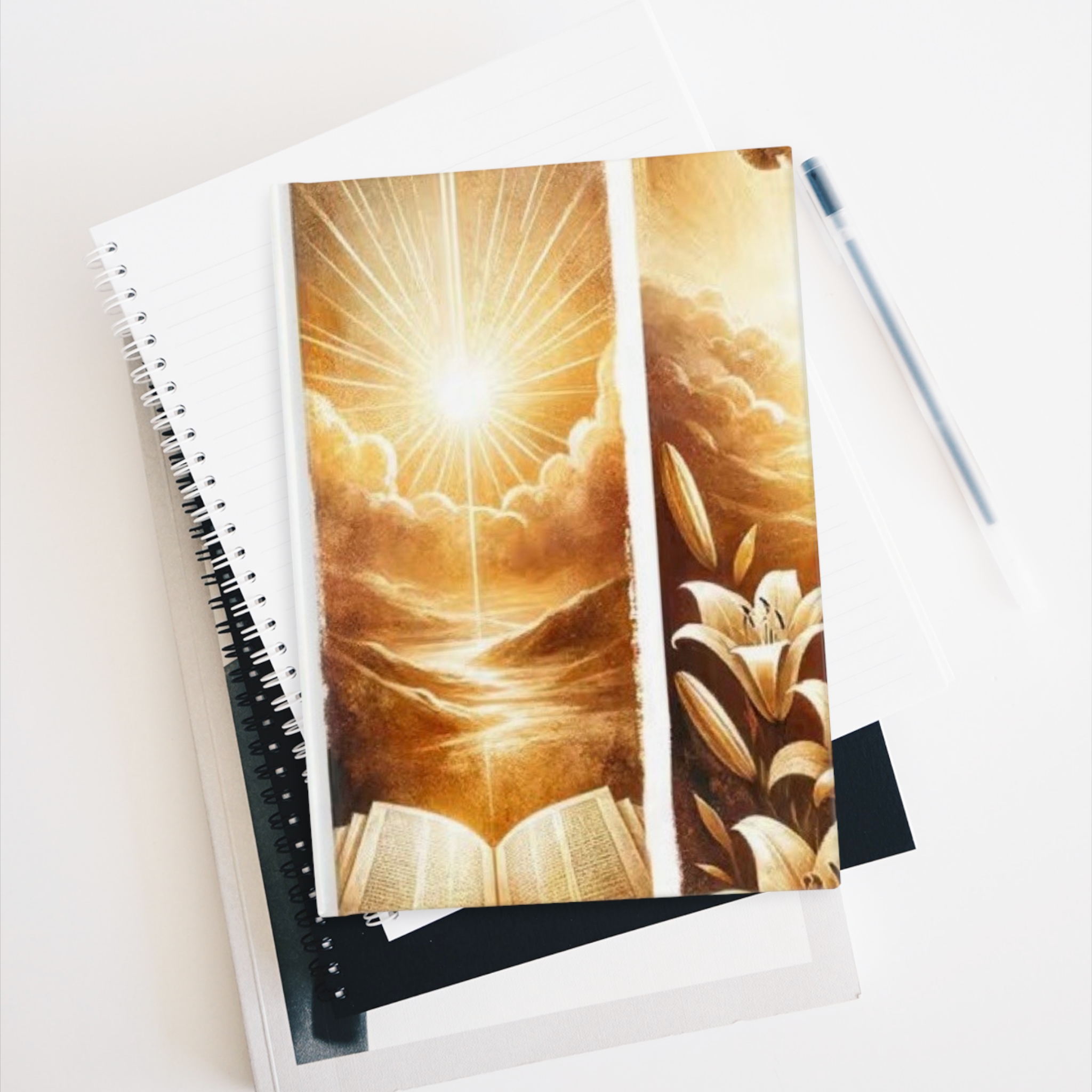 Christian Prayer Journal — Inspirational Jesus & Cross Hardcover Notebook