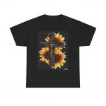 Sunflower Cross Unisex Heavy Cotton Tee | Faith-Based Gift, Casual Wear, Christian Tee, Flower Design, Spiritual Apparel