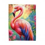 Velveteen Plush Blanket — Colorful Tropical Flamingo Throw Blanket