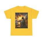 Religious Graphic Tee — Serene Prayer Scene Christian T-Shirt