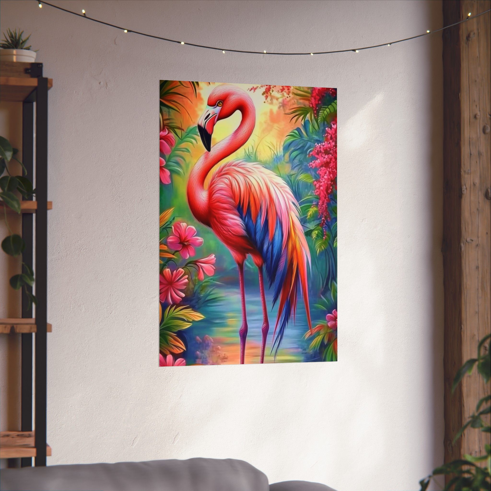 Tropical Flamingo Poster — Vibrant Matte Vertical Wall Art