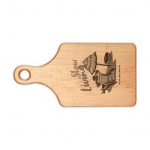 Engraved 'Slow Living' Beach Scene Wooden Cutting Board