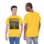Strong to the Finish Unisex Heavy Cotton Tee, Motivational T-Shirt, Faith-based Apparel, Gift for Him/Her, Inspirational Clothing