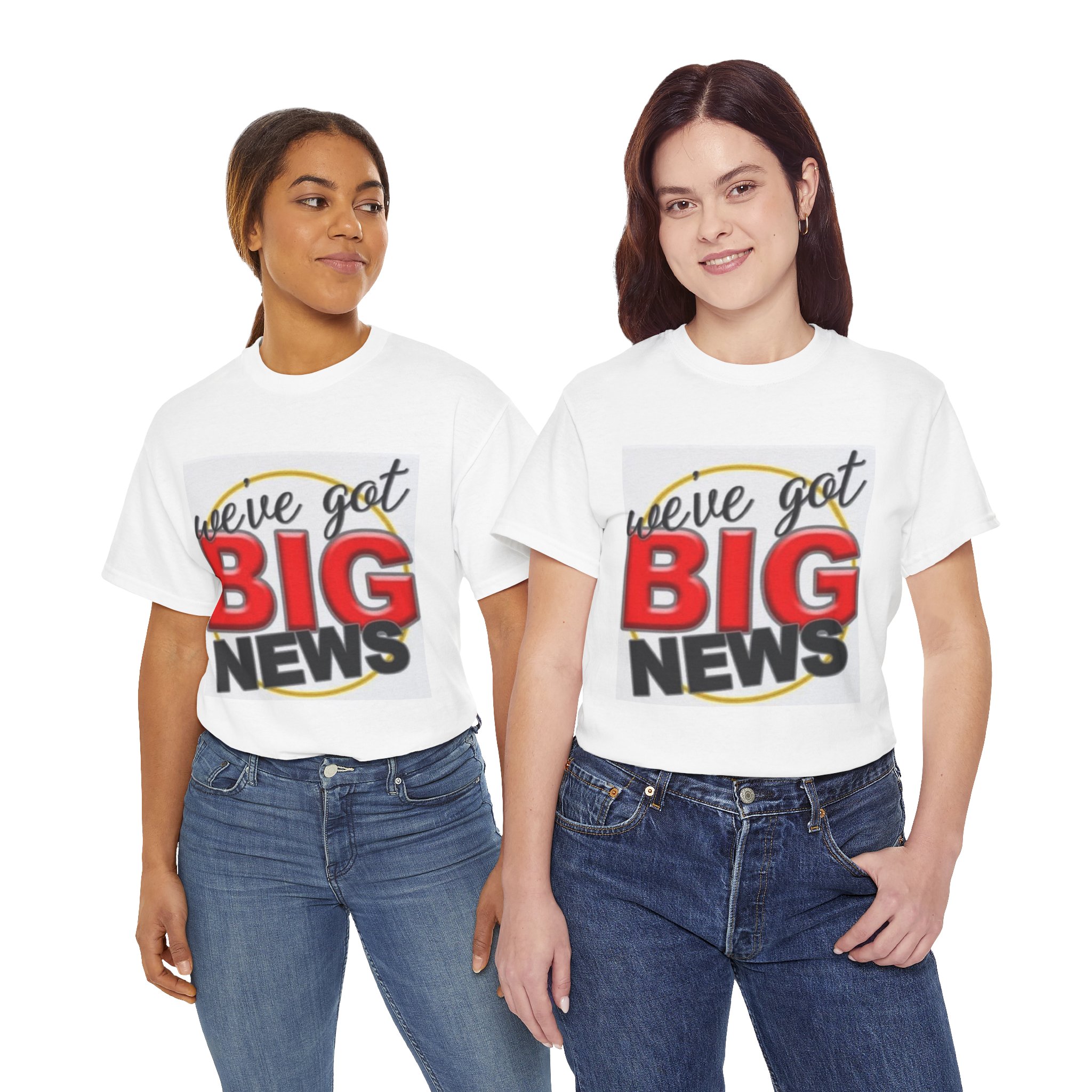 Big News Unisex Heavy Cotton Tee - Perfect for Announcements, Celebrations, Casual Wear, Gifts, or Events!