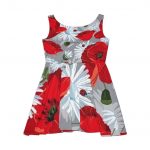 Poppy & Daisy Floral Skater Dress — Red Poppy Print AOP