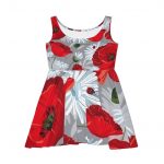 Poppy & Daisy Floral Skater Dress — Red Poppy Print AOP