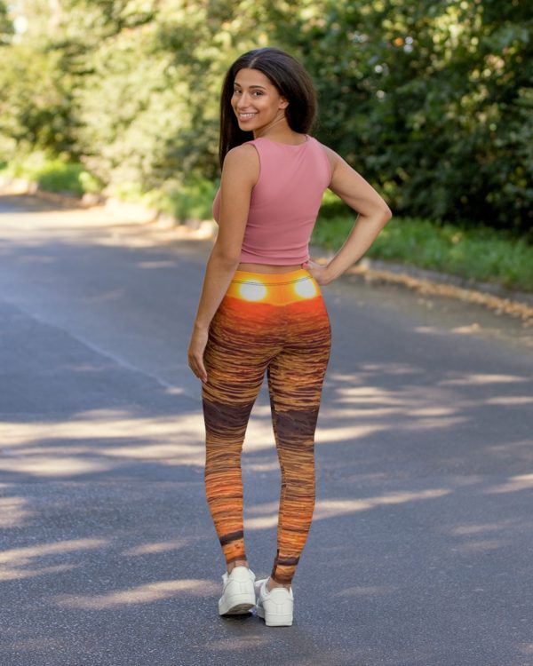 Sunset Ocean Leggings — Women's Beach Sunset Print Yoga Leggings