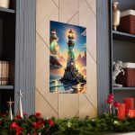 Lighthouse Sunset Matte Poster — Coastal Nautical Wall Art