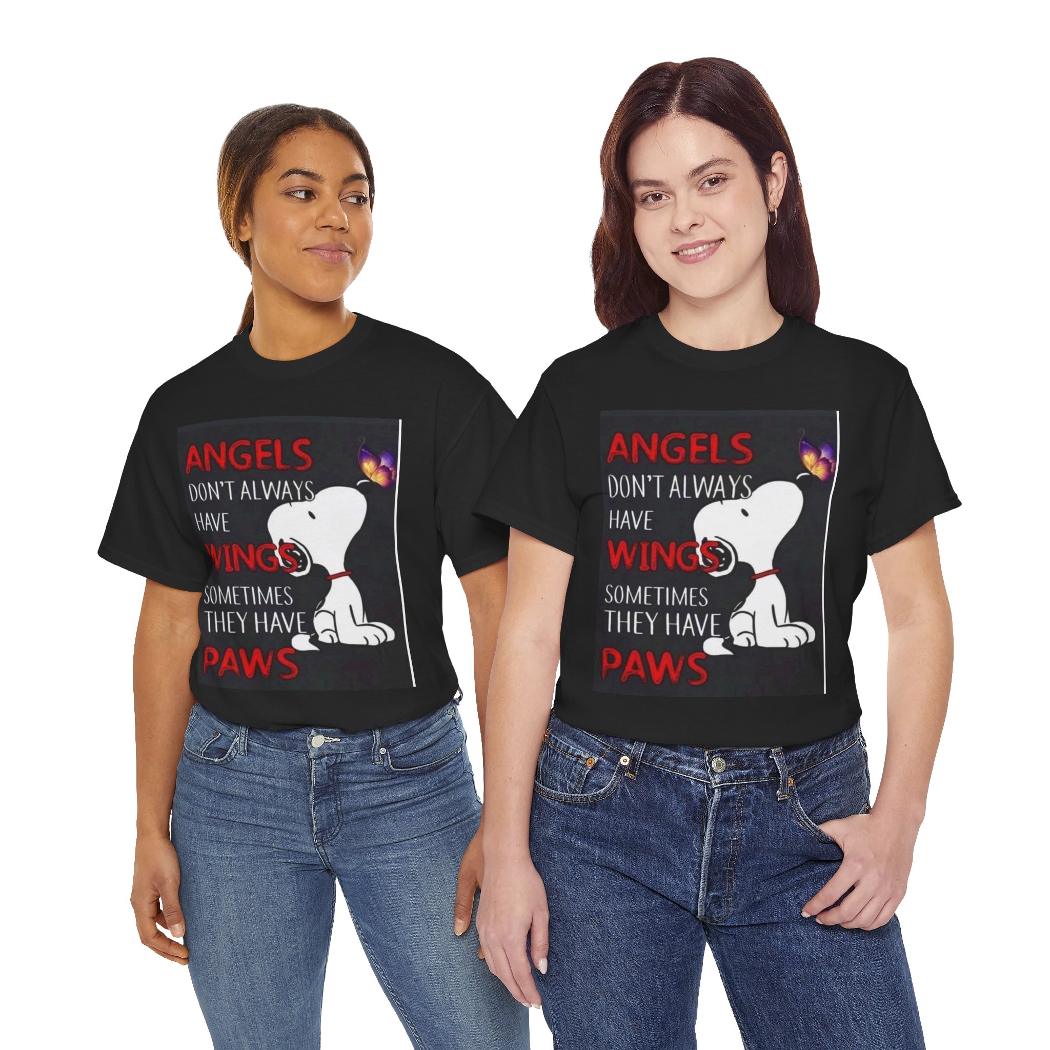 Snoopy Pet Lover Tee - "Angels Don't Always Have Wings Sometimes They Have Paws", Dog Mom Gift, Pet Memorial Shirt, Cute Animal Tee, [...]