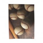 Baseball Velveteen Plush Blanket - Vintage Game Ball & Bat Throw