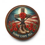 Memorial Wall Clock — "Some Gave All" Patriotic Military Tribute