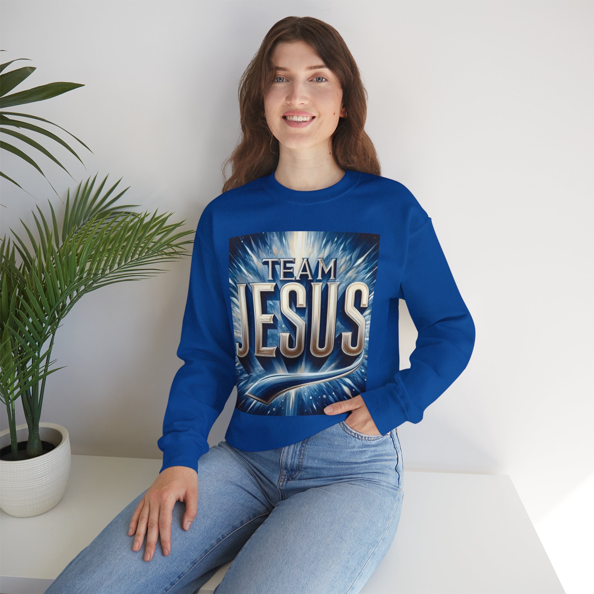 Team Jesus Crewneck Sweatshirt, Christian Apparel, Unisex Religious Clothing, Inspirational Gift, Cozy Sweatshirt for Faith