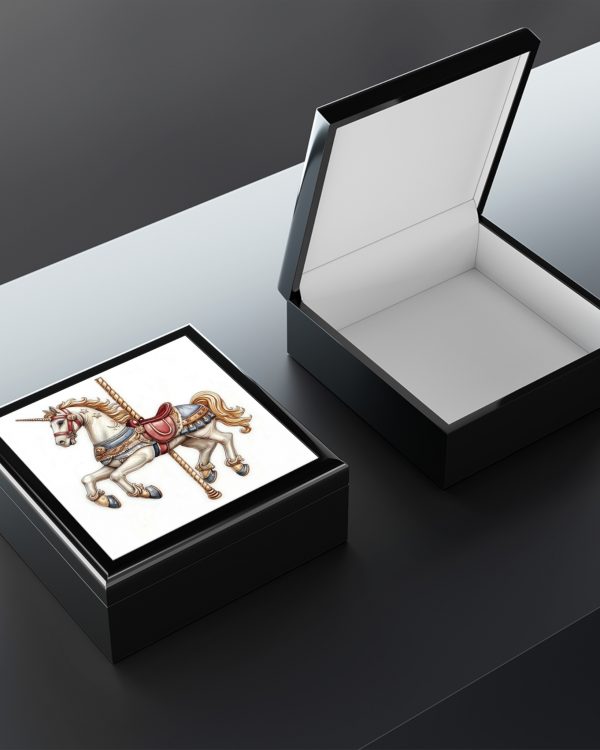 Carousel Unicorn Jewelry Box — Decorative Keepsake Box for Girls & Gift