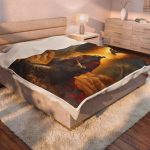 Religious Velveteen Plush Blanket – Kneeling Jesus with Dove (Faith Prayer Throw)