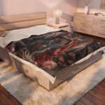 Archangel Michael Velveteen Plush Blanket — Gothic Saint Warrior Decorative Throw