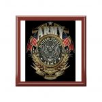 US Army Emblem Wooden Jewelry Box – Patriotic Military Keepsake