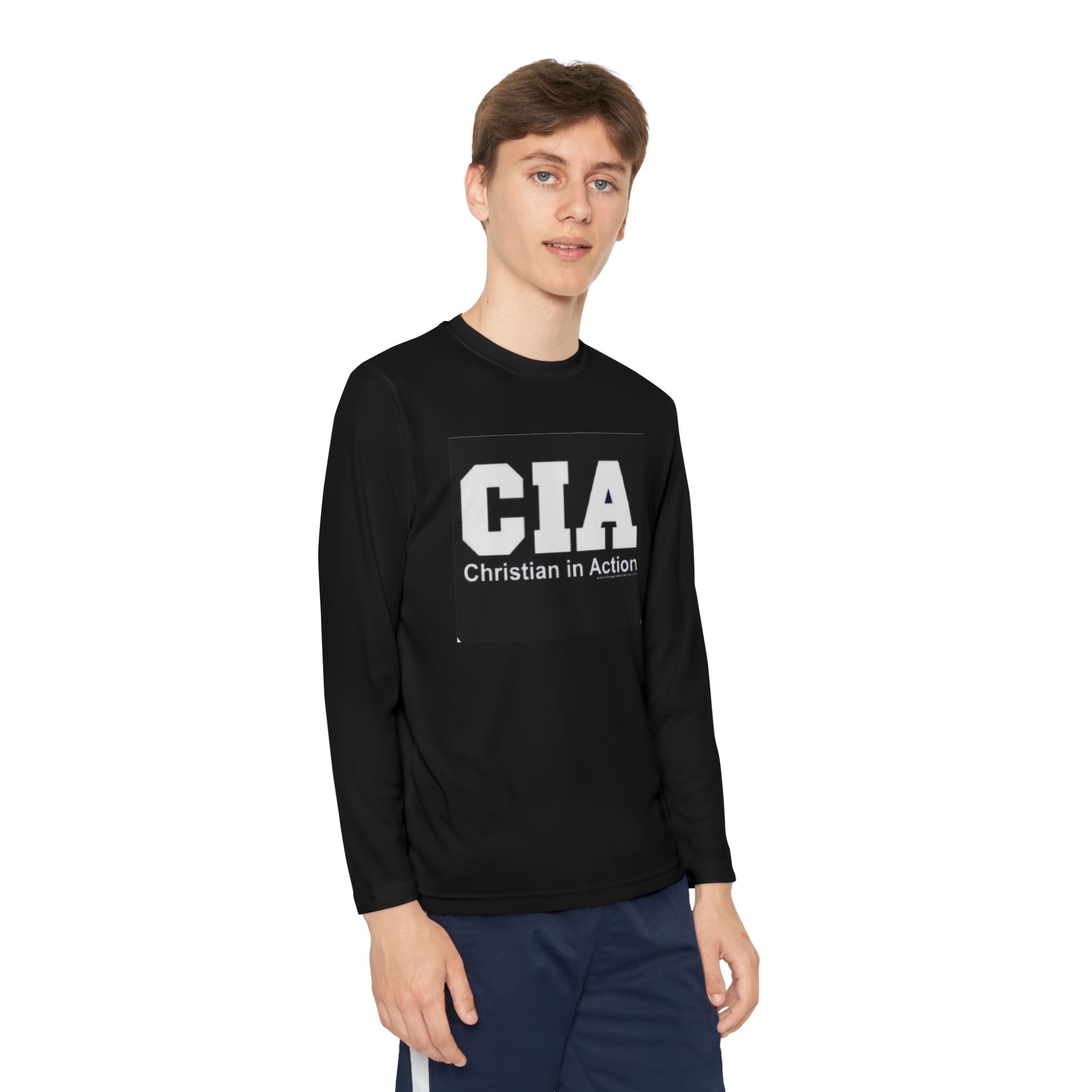 Youth Long Sleeve Competitor Tee - Christian in Action Shirt, Ideal for Sports, Church Events, Faith-Based Activities, Gifts for [...]
