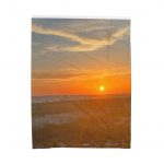 Sunset Beach Velveteen Plush Blanket — Soft Coastal Throw