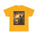 Religious Graphic Tee — Serene Prayer Scene Christian T-Shirt