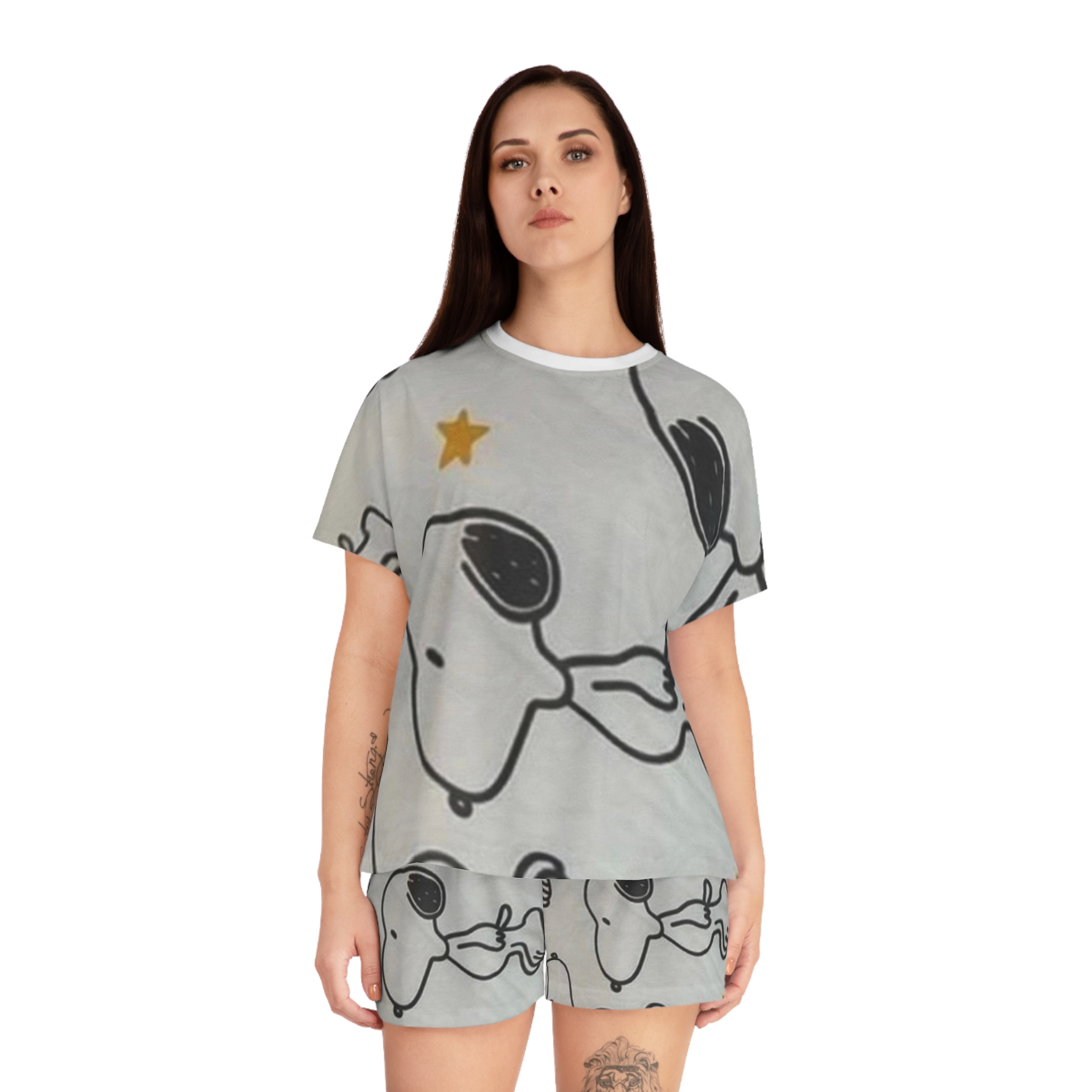 Snoopy Stars Women's Short Pajama Set — Cute Cartoon Sleepwear