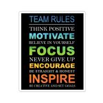 Inspirational 'Team Rules' Motivational Sticker — Think Positive, Motivate, Focus, Inspire