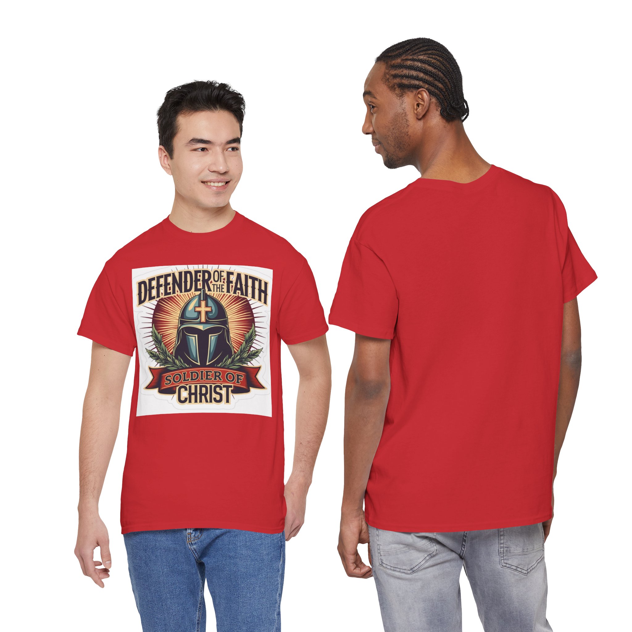 Defender of the Faith Tee - Unisex Heavy Cotton Shirt, Christian Apparel, Religious Gift, Inspirational T-Shirt, Faith-Based Fashion