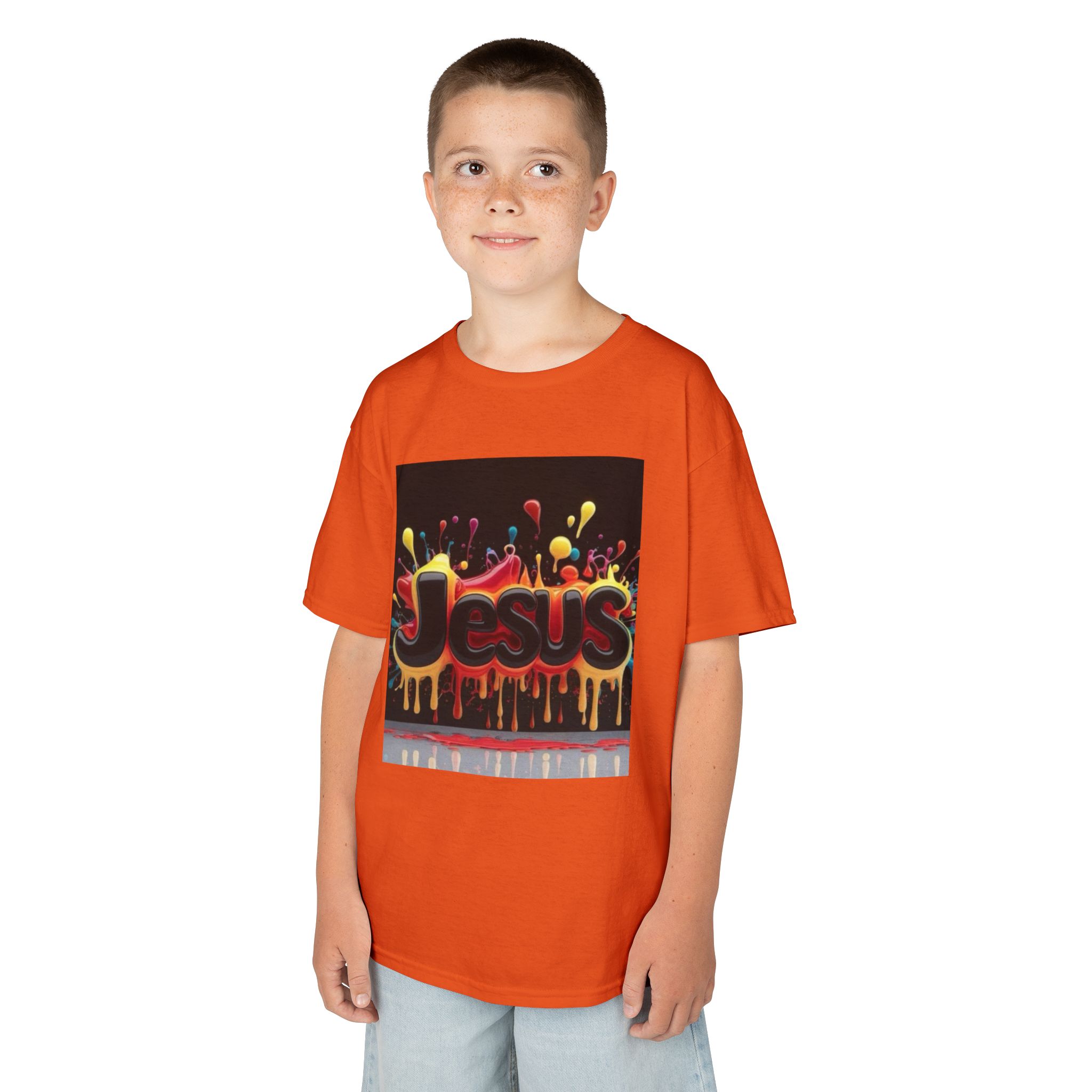 Vibrant Kids Jesus Tee - Fun Graphic T-Shirt for Church Events, Birthday Parties, Faith Celebrations, Summer Outings, Everyday Wear