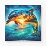 Tropical Dolphin Cotton Comforter – Sunset Beach Ocean Bedding