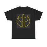Christian Cross Emblem Tee – Neon Yellow Faith Graphic T-Shirt