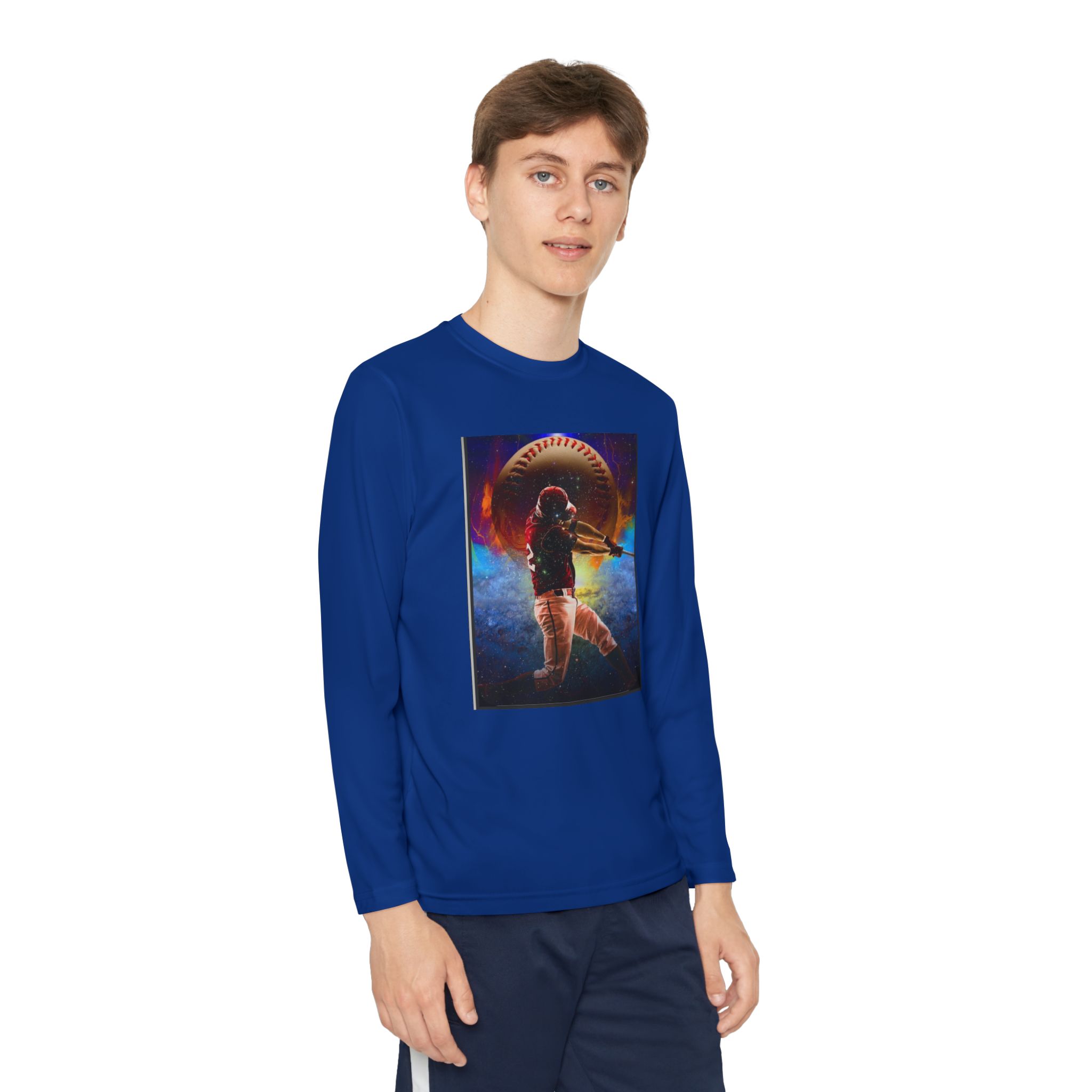 Cosmic Adventure Youth Long Sleeve Tee - Fun Graphic Shirt, Space Theme Apparel, Kids' Gift for Birthdays, Holidays, Sporting Activities