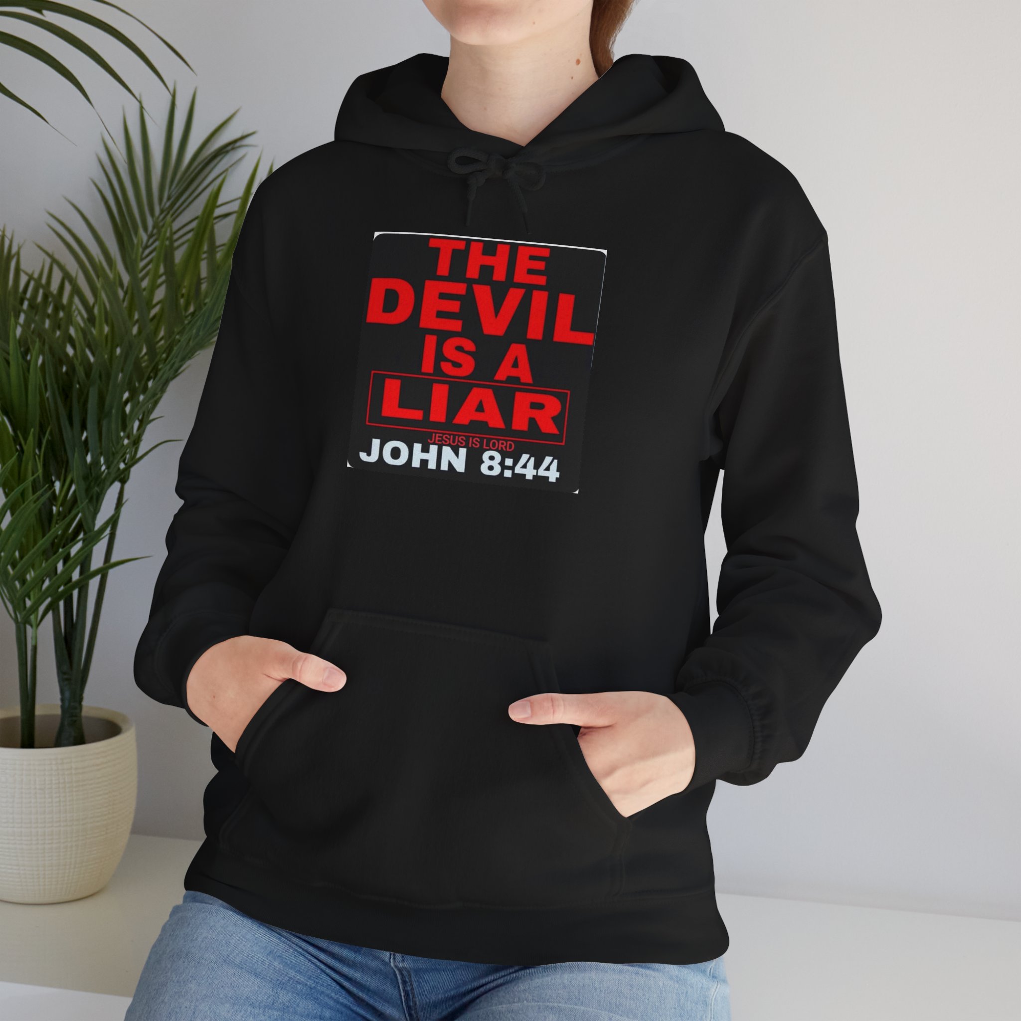 Bold Statement Hoodie - The Devil Is A Liar, Christian Apparel, Casual Wear, Gift for Him/Her, Religious Hoodie