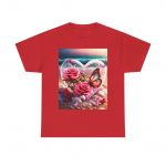 Butterfly Heart Roses T‑Shirt — Romantic Pink Floral Tee (Love, Valentine's Day)