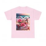 Butterfly Heart Roses T‑Shirt — Romantic Pink Floral Tee (Love, Valentine's Day)