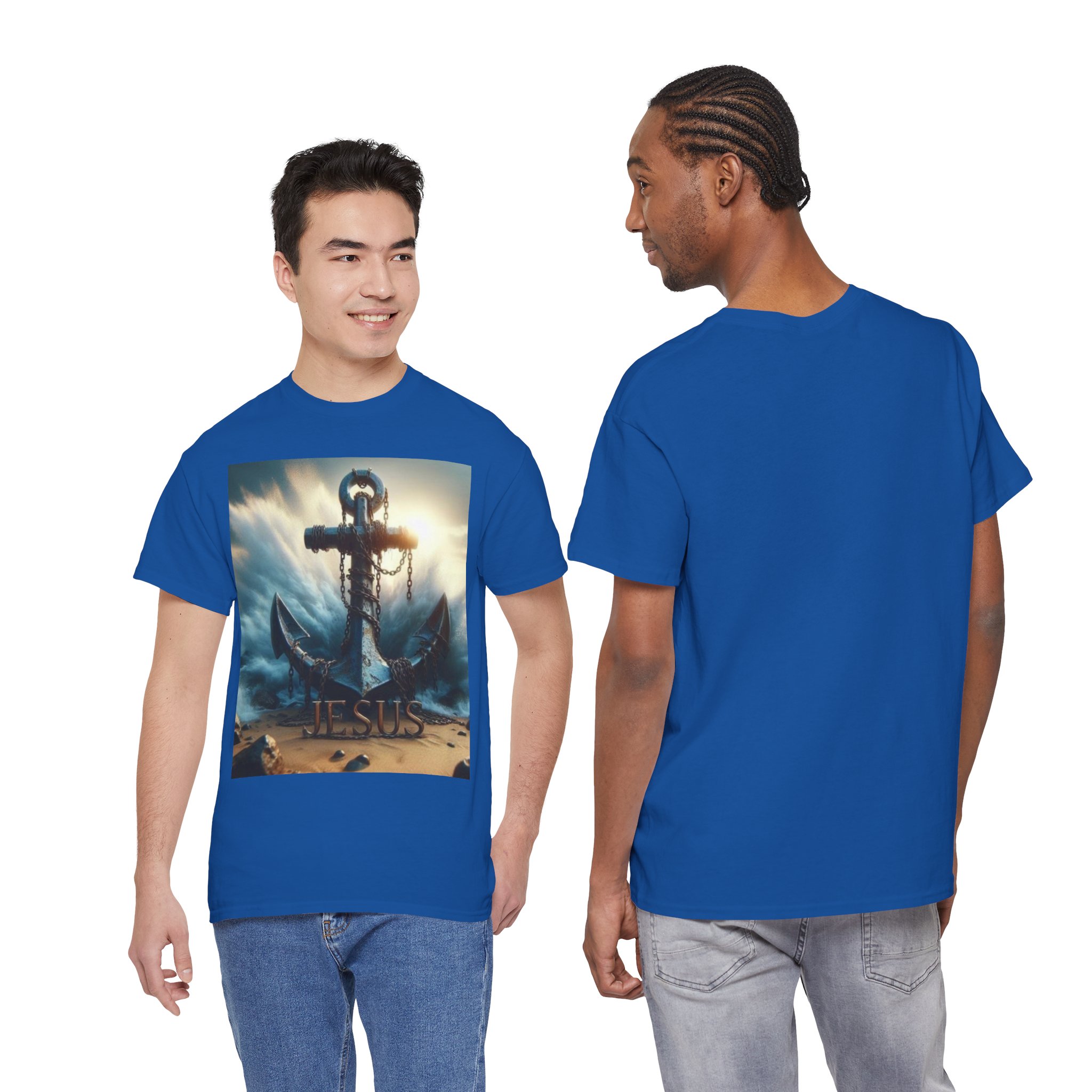 Inspirational Jesus Anchor Tee, Christian Shirt, Faith-Based Apparel, Unisex Cotton Top, Gift for Believers
