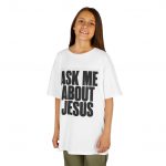 Kids Religious T-Shirt, Ask Me About Jesus Tee, Christian Youth Apparel, Church Outfit, Faith-Based Kidswear