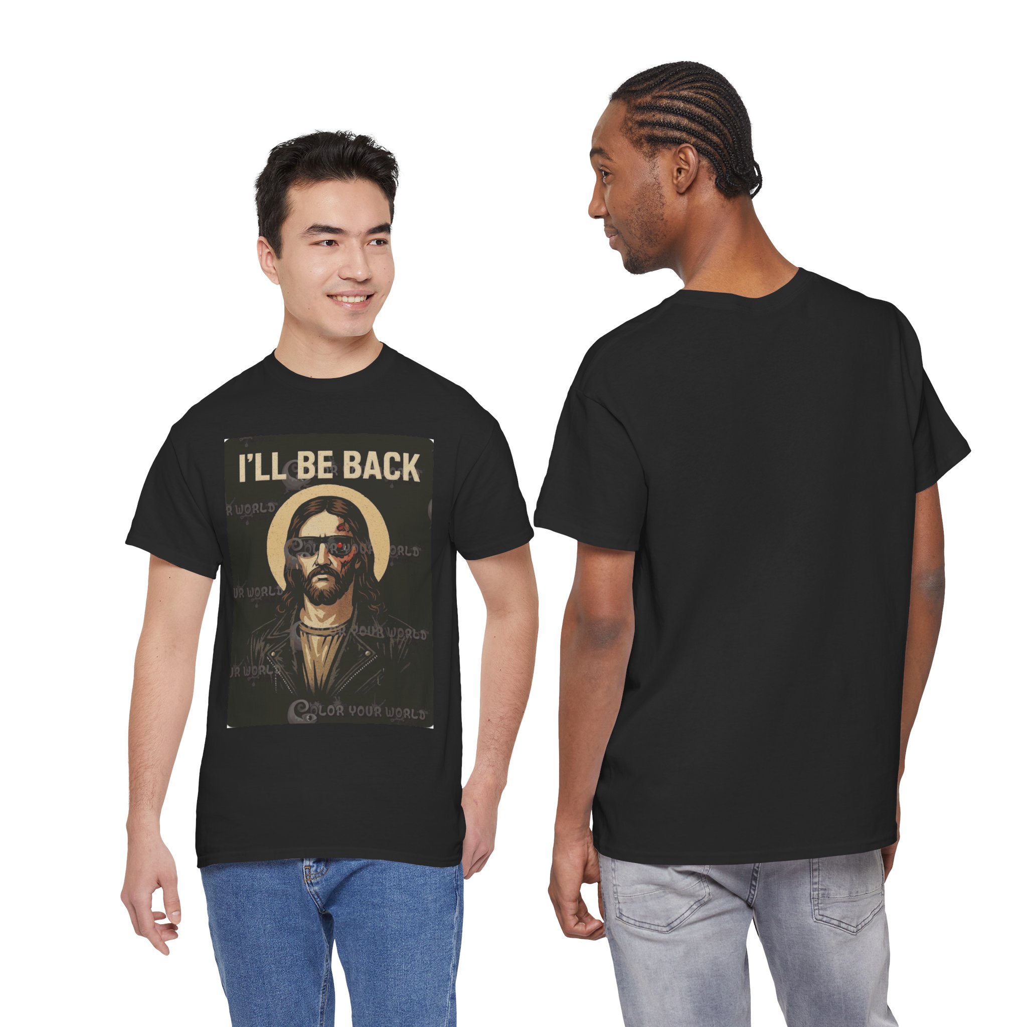 I'll Be Back T-Shirt — Retro Jesus Satire Tee
