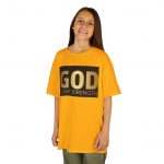 God is My Strength Kids Tee, Inspirational Kids T-Shirt, Faith-Based Youth Apparel, Christian Kids Wear, Motivational Gift for Children