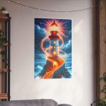 Lighthouse Fantasy Poster — Matte Vertical Nautical Wall Art