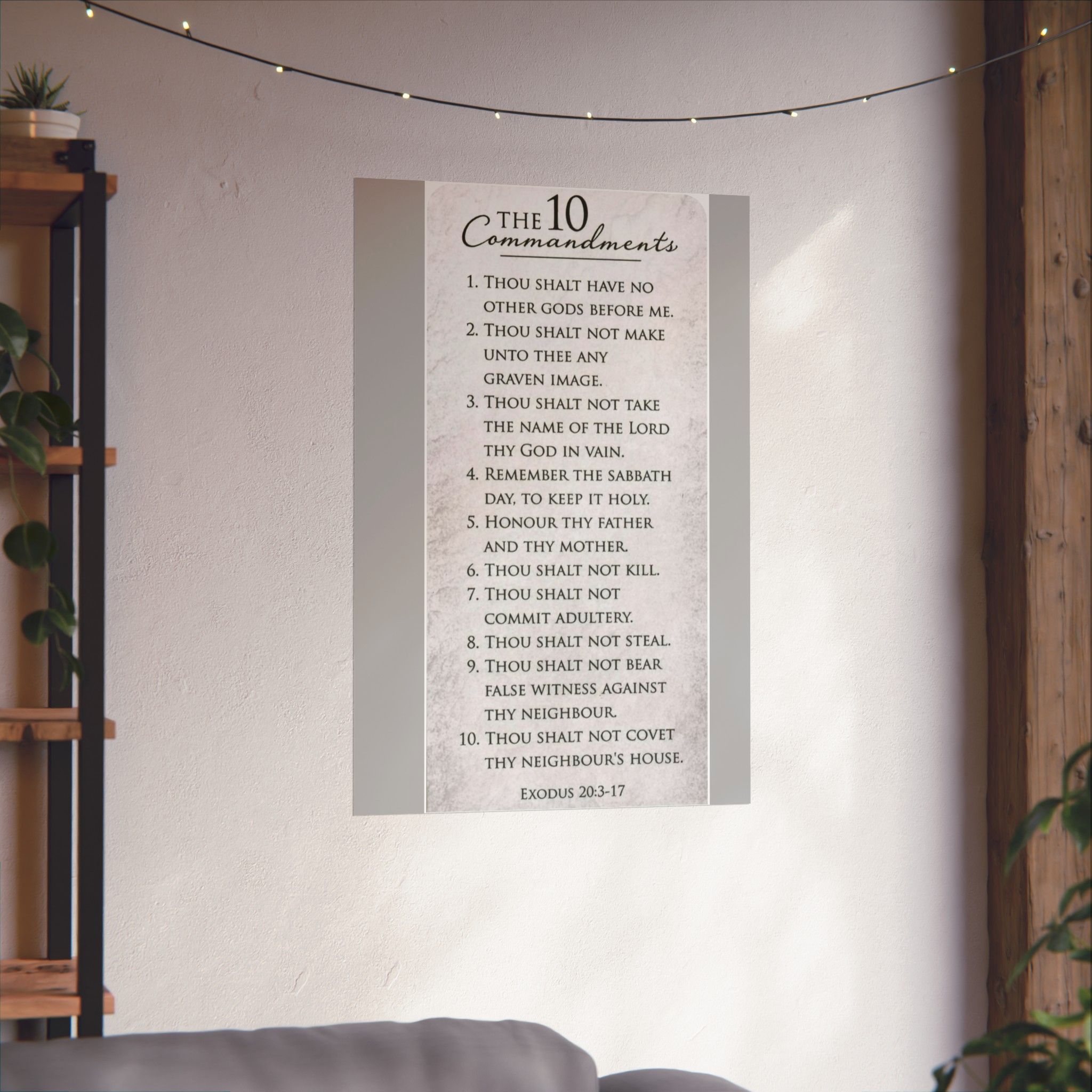 Ten Commandments Matte Vertical Poster — Vintage Scripture Wall Art