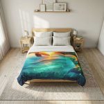 Tropical Dolphin Cotton Comforter – Sunset Beach Ocean Bedding