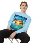 Dolphin Sunset Sweatshirt — Tropical Ocean Scene Crewneck